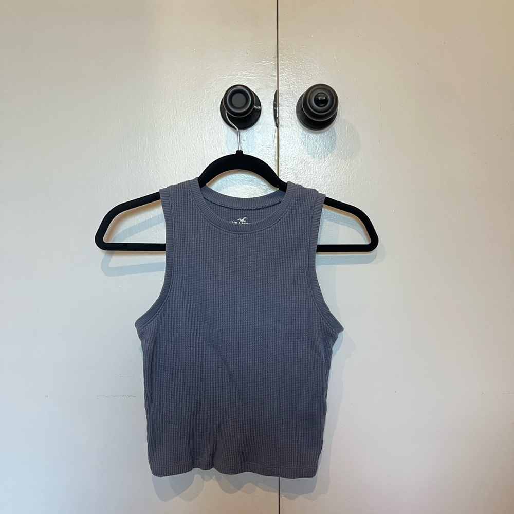 Hollister Gray Muscle Tee Crop Fitted